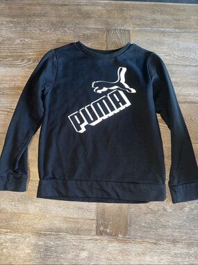 Puma Black Sweatshirt with White Logo Print